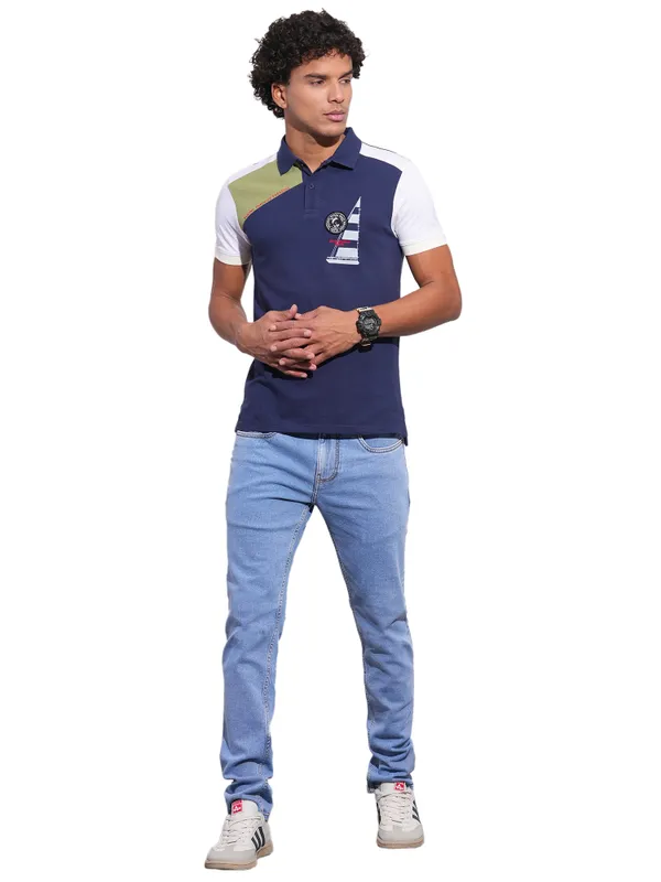 Being Human Mens-Top Polo Neck Midnight Blue